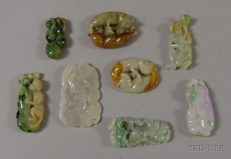 Appraisal: Eight Assorted Carved Jade Pendants and Other Items of various