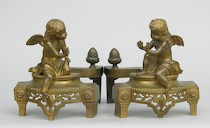 Appraisal: A Pair Of th Century Gilt Bronze Chenets A pair