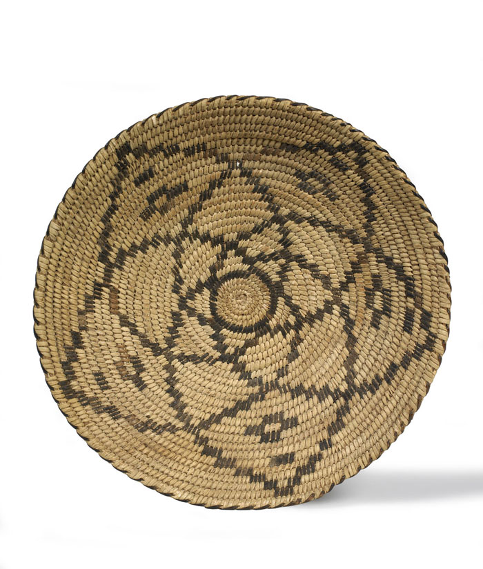 Appraisal: SOUTHWESTERN NATIVE AMERICAN WOVEN COILED TRAY WITH FIVE PETAL PATTERN