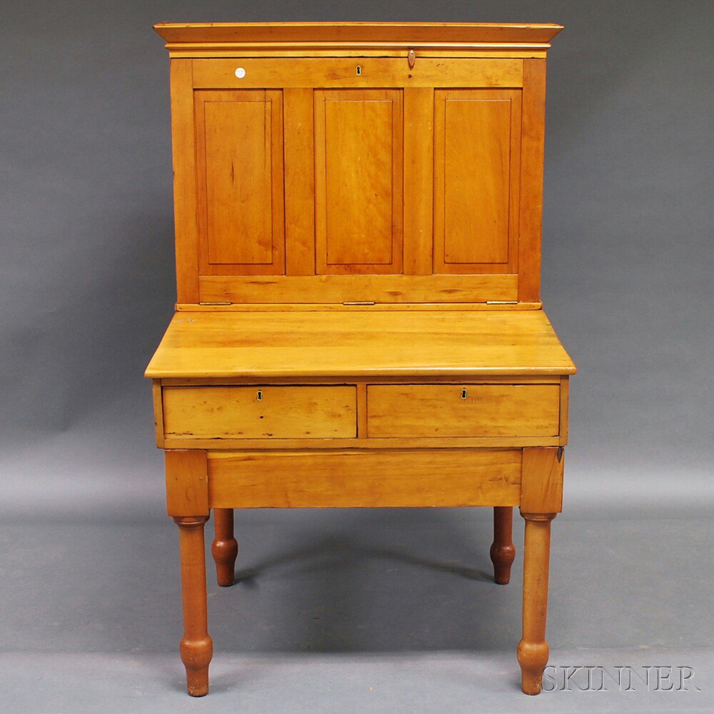 Appraisal: Country Cherry Storekeeper's Desk th century the top section with