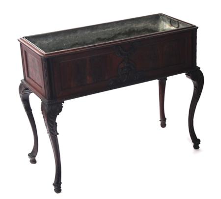 Appraisal: An early th century mahogany jardiniere of rectangular form the