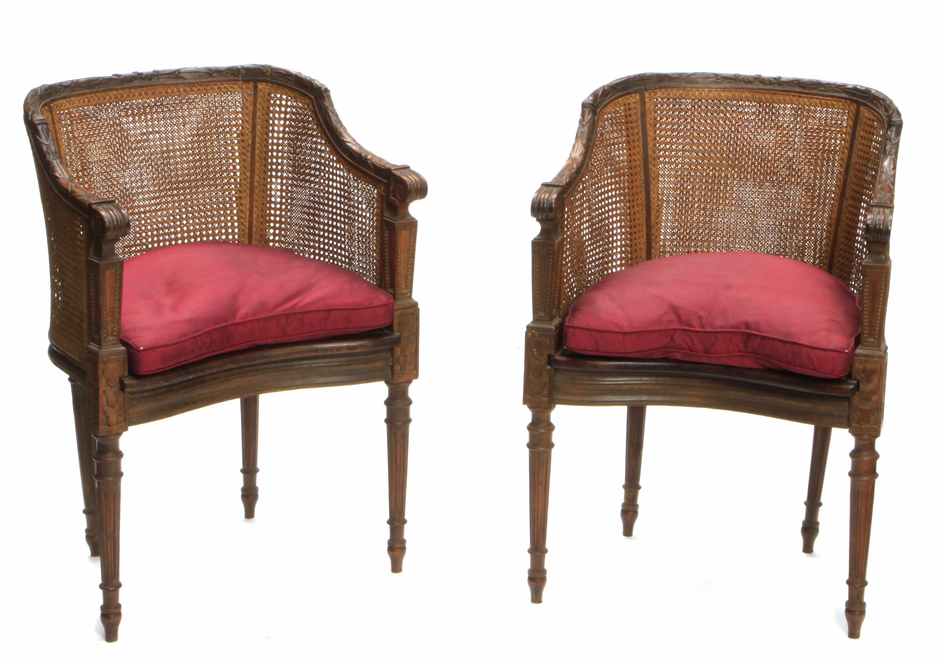 Appraisal: A pair of Louis XVI style cane paneled beechwood tub