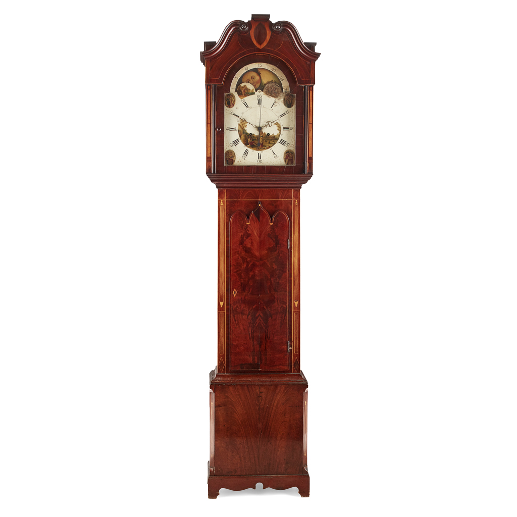 Appraisal: GEORGE IV MAHOGANY LONGCASE CLOCK EARLY TH CENTURY the arched