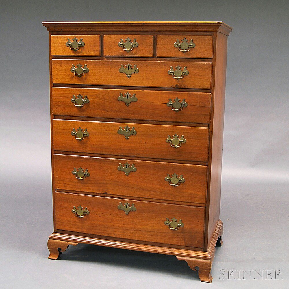 Appraisal: Chippendale Walnut High Chest Pennsylvania late th century the cornice-molded