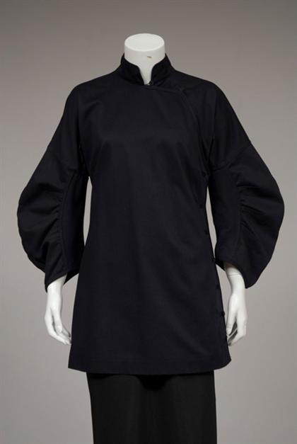 Appraisal: Black cotton twill Prada cheongsam tunic s With shaped and