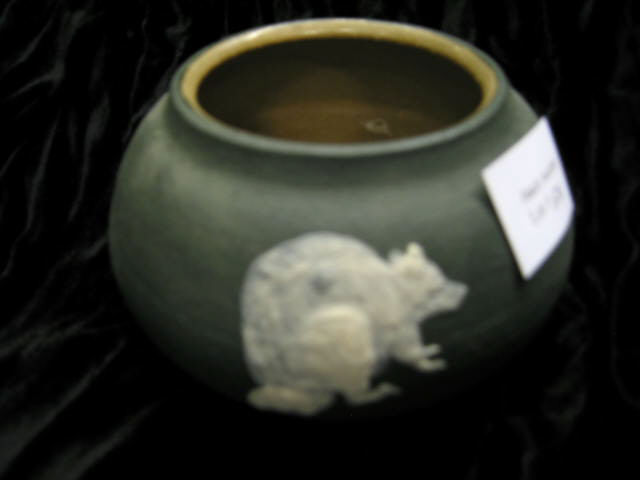 Appraisal: Leftwich Cameo Art Pottery Vase with raccoon while at Pisgah