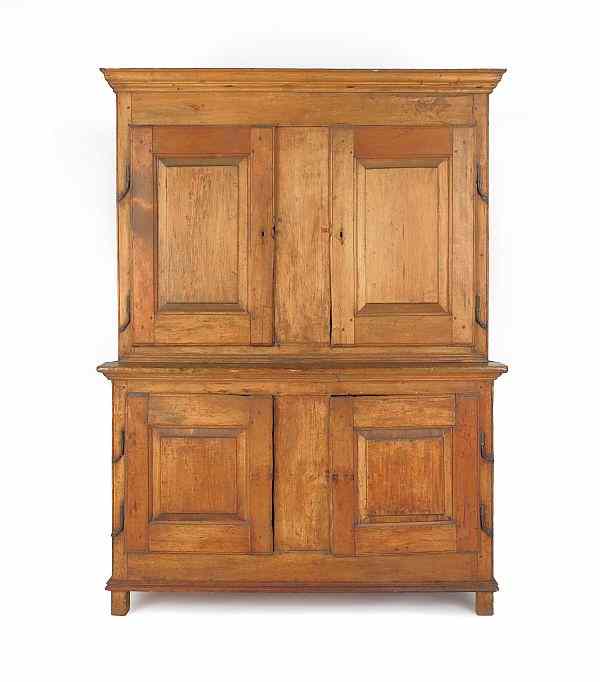 Appraisal: Canadian pine and poplar one-piece stepback cupboard ca h w