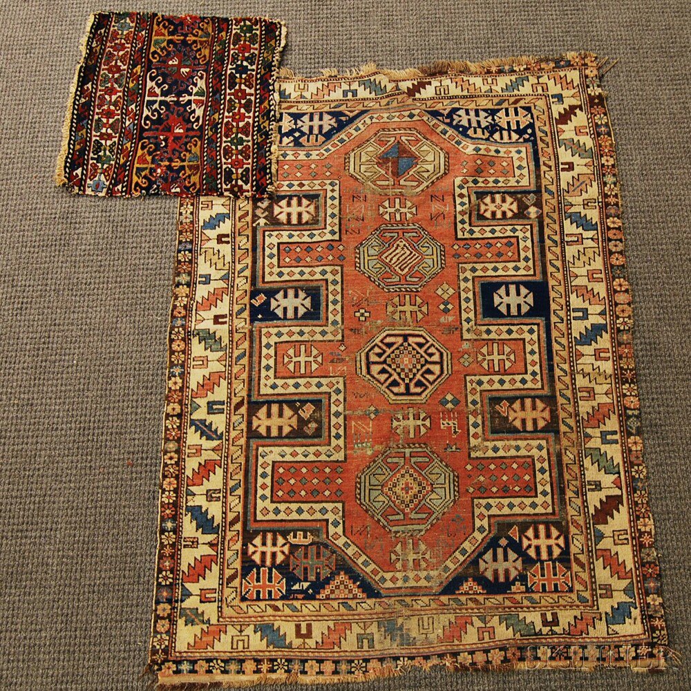 Appraisal: Shirvan Rug and Soumak End Panel East Caucasus th century