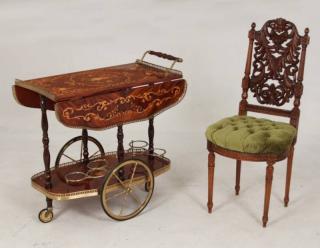 Appraisal: PIECE MISCELLANEOUS LOT OF FURNITURE FINE QUALITY MARQUETRY INLAID ROSEWOOD