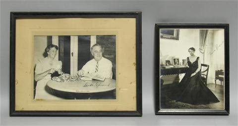 Appraisal: SIGNED PHOTOGRAPHS OF FRANKLIN AND ELEANOR ROOSEVELT The first of