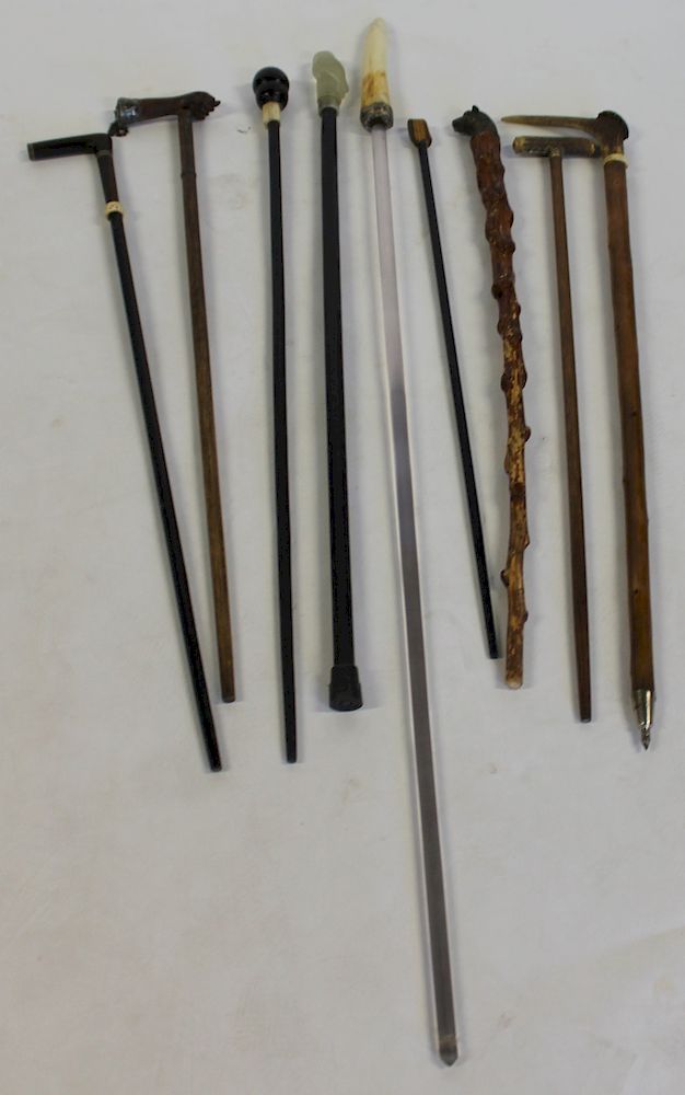 Appraisal: Lot of Assorted Antique Walking Sticks Canes From a Bronxville