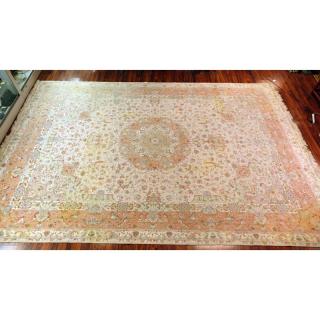 Appraisal: Palace Size Floral Silk Wool Oriental Rug Multi color floral