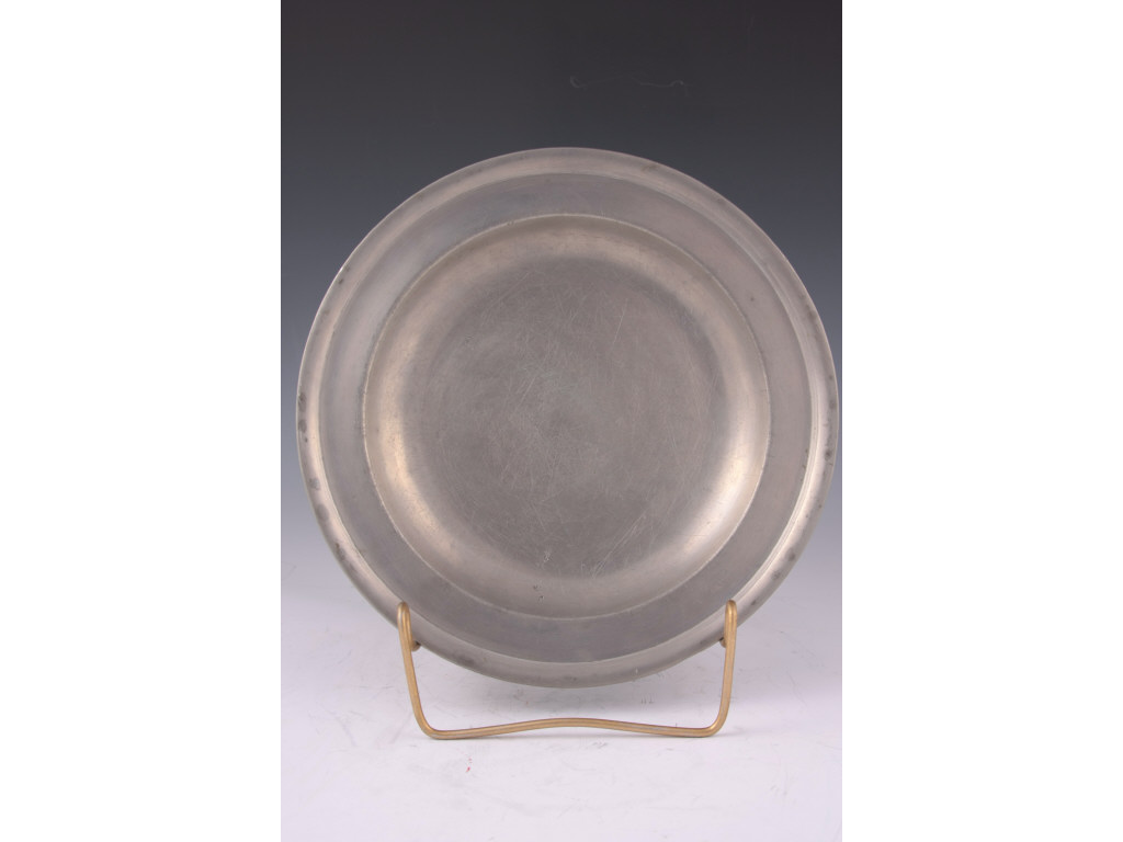 Appraisal: Early American Marked Pewter Plate by Roswell Gleason - Dorchester