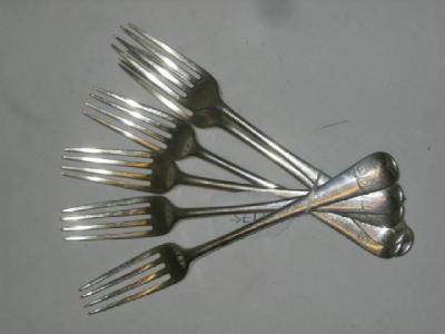 Appraisal: A SET OF SIX VICTORIAN FORKS in Old English pattern