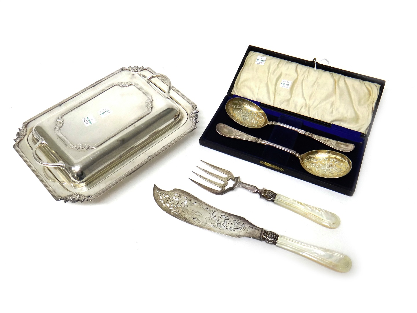 Appraisal: A pair of Victorian silver fish servers with pierced and