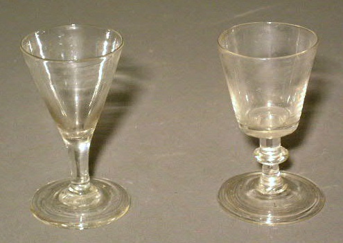 Appraisal: Two early wine glasses th c approx h each