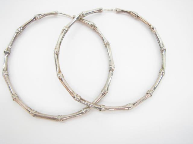 Appraisal: John Hardy Bamboo Collection sterling silver large hoop earrings with