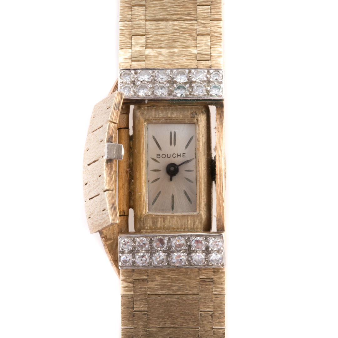 Appraisal: A Lady's K Diamond Wrist Watch by Bouche K yellow