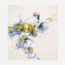 Appraisal: Hu Chi-Chung GATHERING FLOWERS c oil and sand on canvas