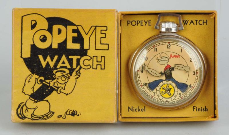 Appraisal: Very Scarce New Haven Popeye Pocket Watch Includes rare original