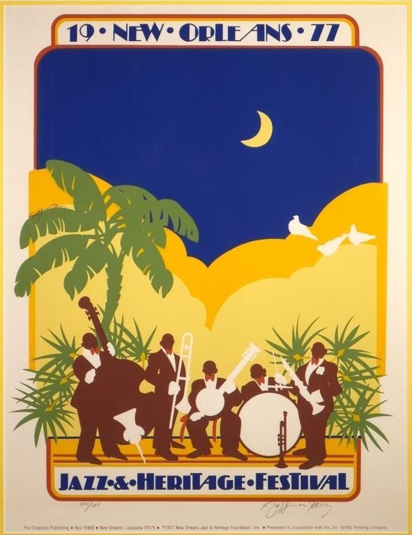 Appraisal: NEW ORLEANS JAZZ FESTIVAL POSTER New Orleans Jazz and Heritage