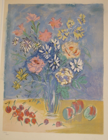 Appraisal: JEAN DUFY Bouquet de fleurs Color lithograph circa x mm