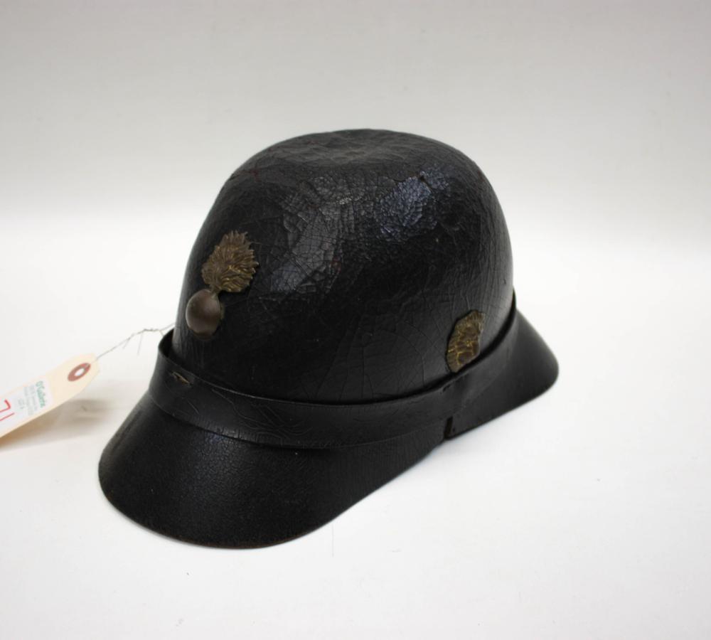 Appraisal: PRE WORLD WAR ONE FRENCH INFANTRY HELMET molded black leather