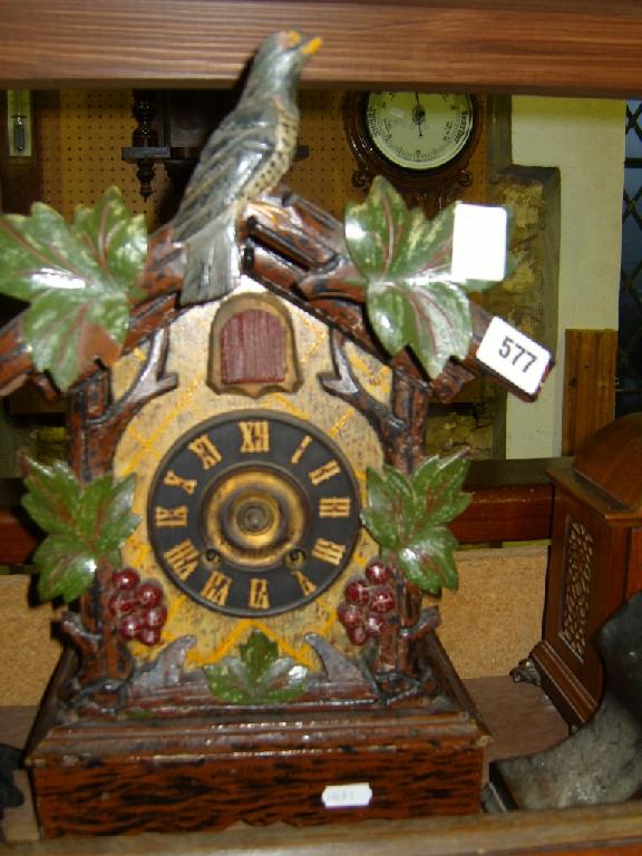 Appraisal: A late th century Tyrolean cuckoo clock with -day movement