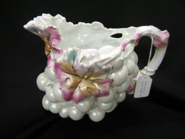 Appraisal: Royal Bayreuth Figural Porcelain Pitcher cluster of grapes iridescent finish