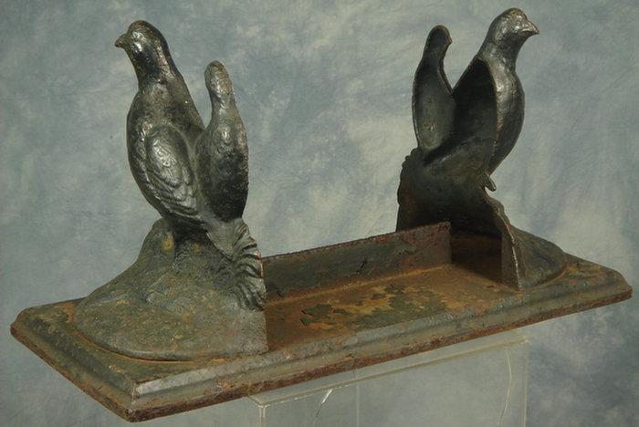 Appraisal: Cast iron double bird bootscraper x h Estimate -