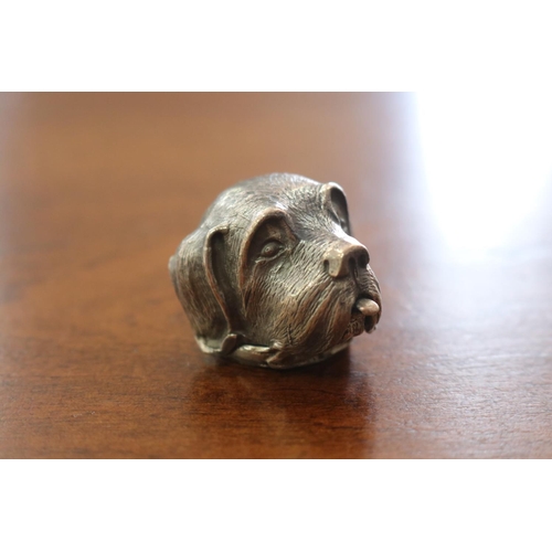 Appraisal: Silver figural dog head the mouth drops to reveal a