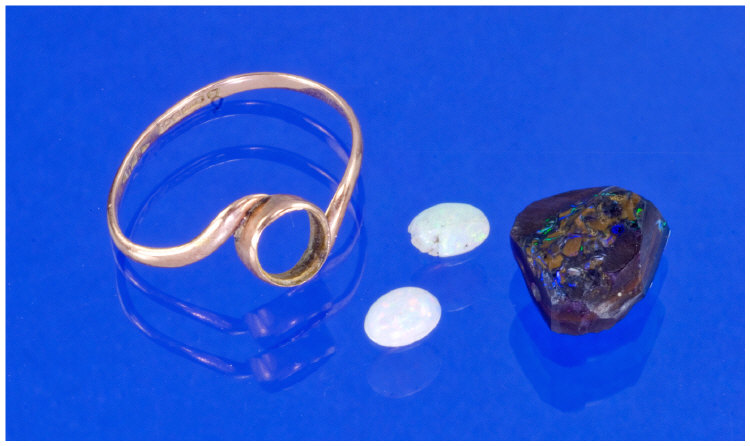 Appraisal: ct Gold Ring Shank Together With Two Small Opals And