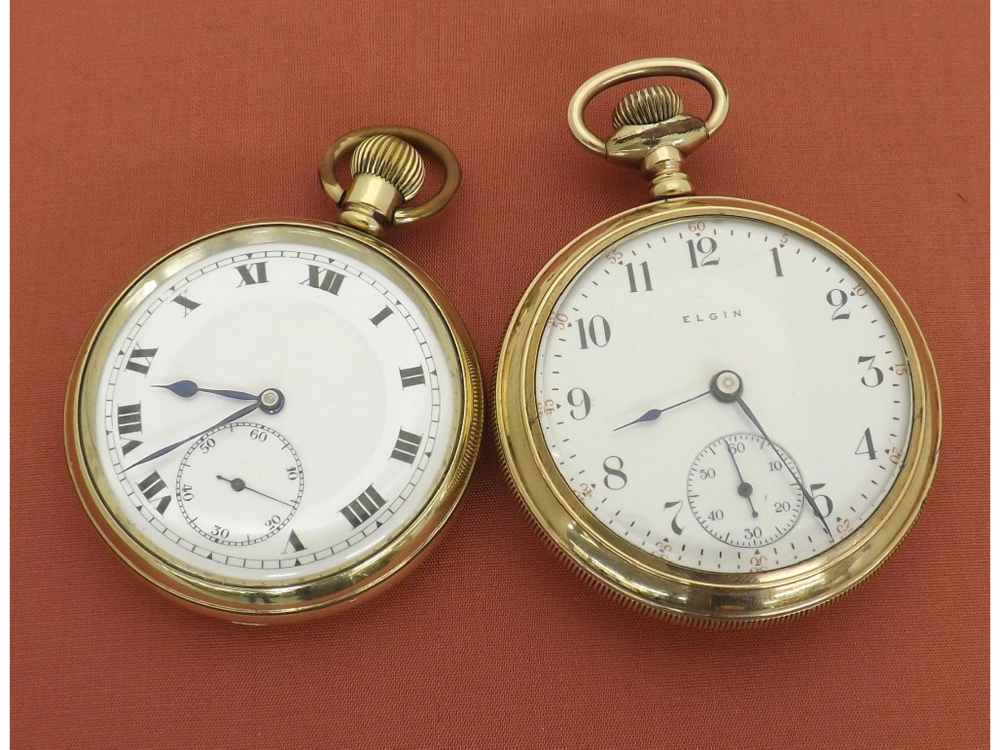 Appraisal: Elgin gold plated lever pocket watch jewel signed movement with