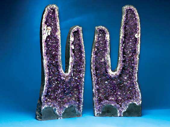 Appraisal: CACTUS AMETHYST GEODES - MATCHED PAIR Rio Grande du Sol