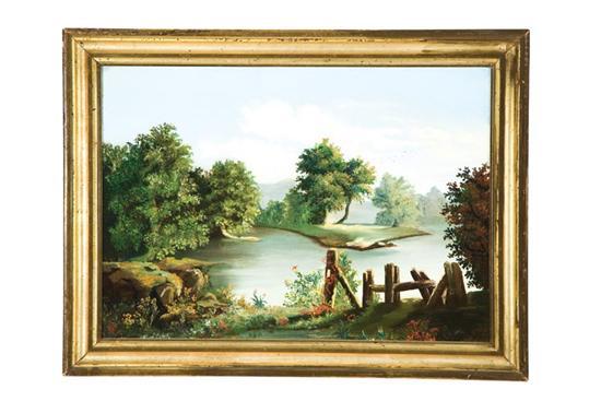 Appraisal: LAKE LANDSCAPE AMERICAN SCHOOL LATE TH-EARLY TH CENTURY Oil on