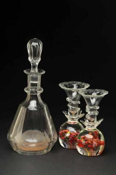 Appraisal: Lot of Glass Pieces Description Includes a pair of paperweight