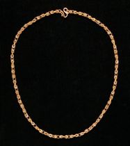 Appraisal: A Fancy K Gold Necklace K hallmarked yellow gold hollow