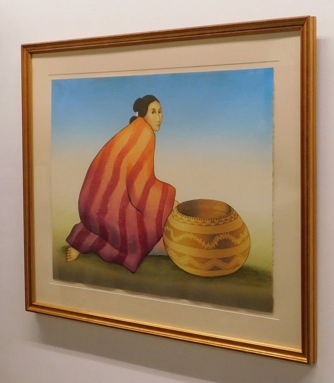 Appraisal: R C Gorman Native American Woman Lithograph New Mexico Arizona