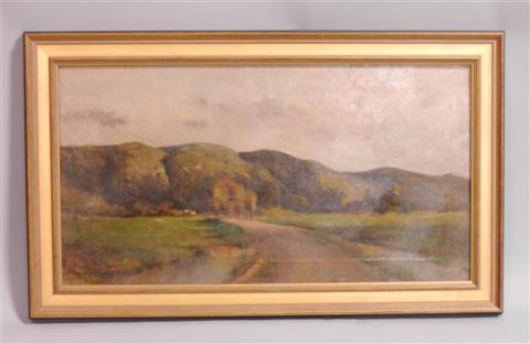 Appraisal: LANDSCAPE Oil on canvas x in Framed signed and inscribed