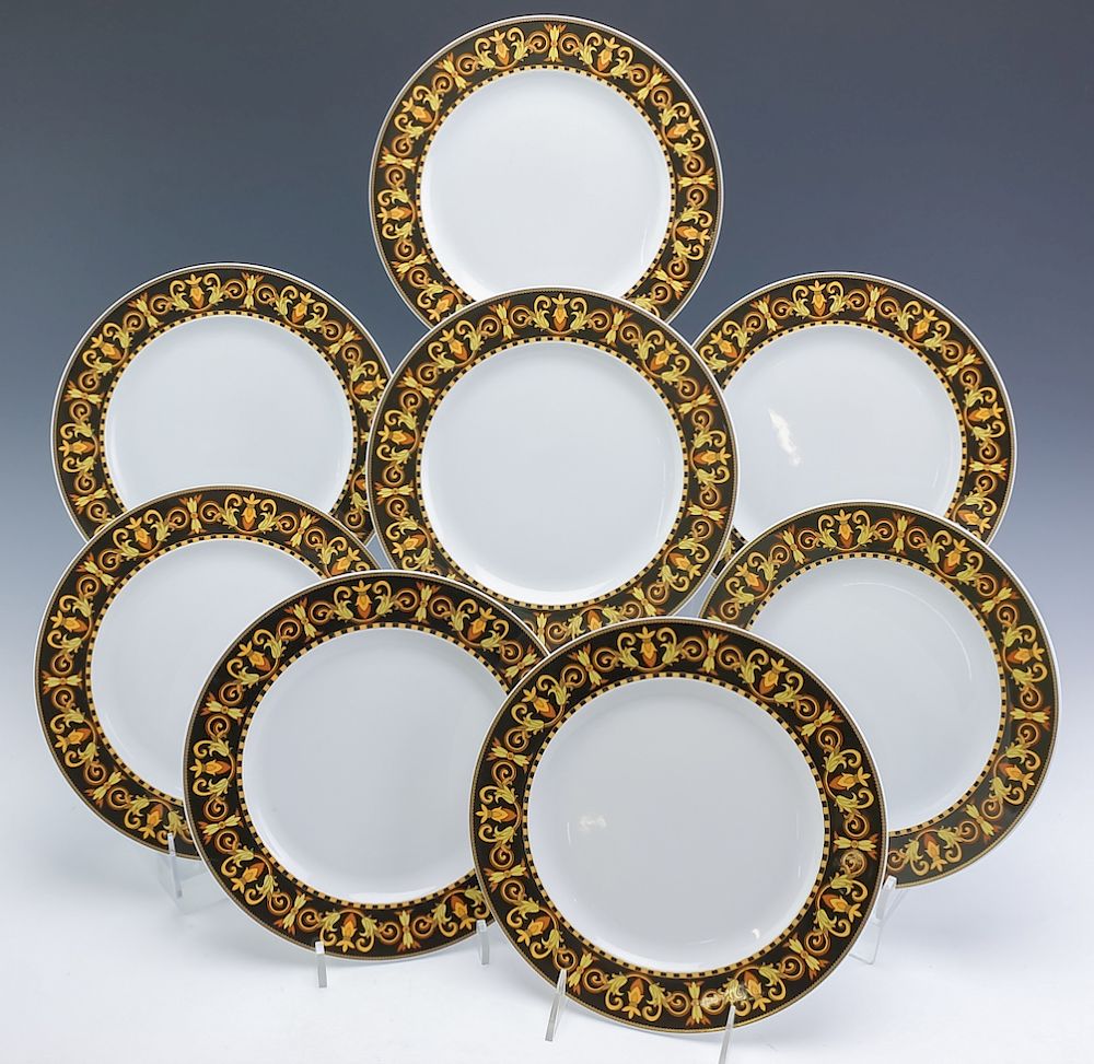 Appraisal: Versace Barocco Rosenthal China Salad Plates Eight piece salad plate