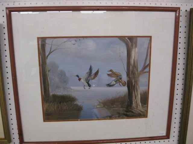 Appraisal: Sidney Taylor Oil Mallards Landing on a Lake on canvas