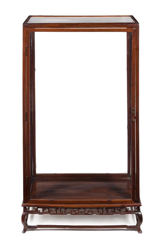 Appraisal: Sale Lot A Rosewood Display Case th century of rectangular