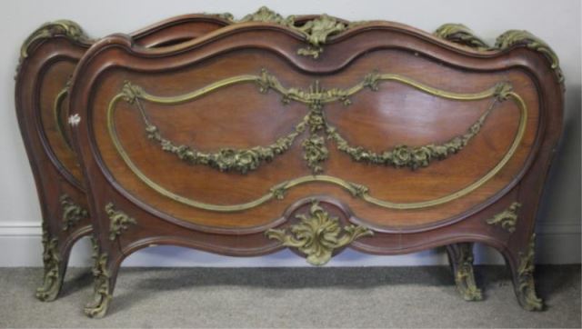 Appraisal: Fine Quality All Over Bronze Mounted Bed Daybed Walnut with