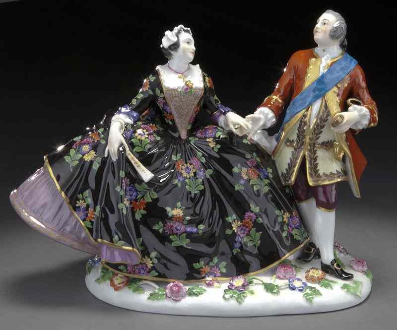 Appraisal: Meissen porcelain figural group of a royal couple modeled as