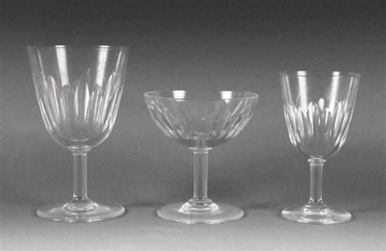 Appraisal: Baccarat -piece crystal partial glass stemware set comprising water goblets