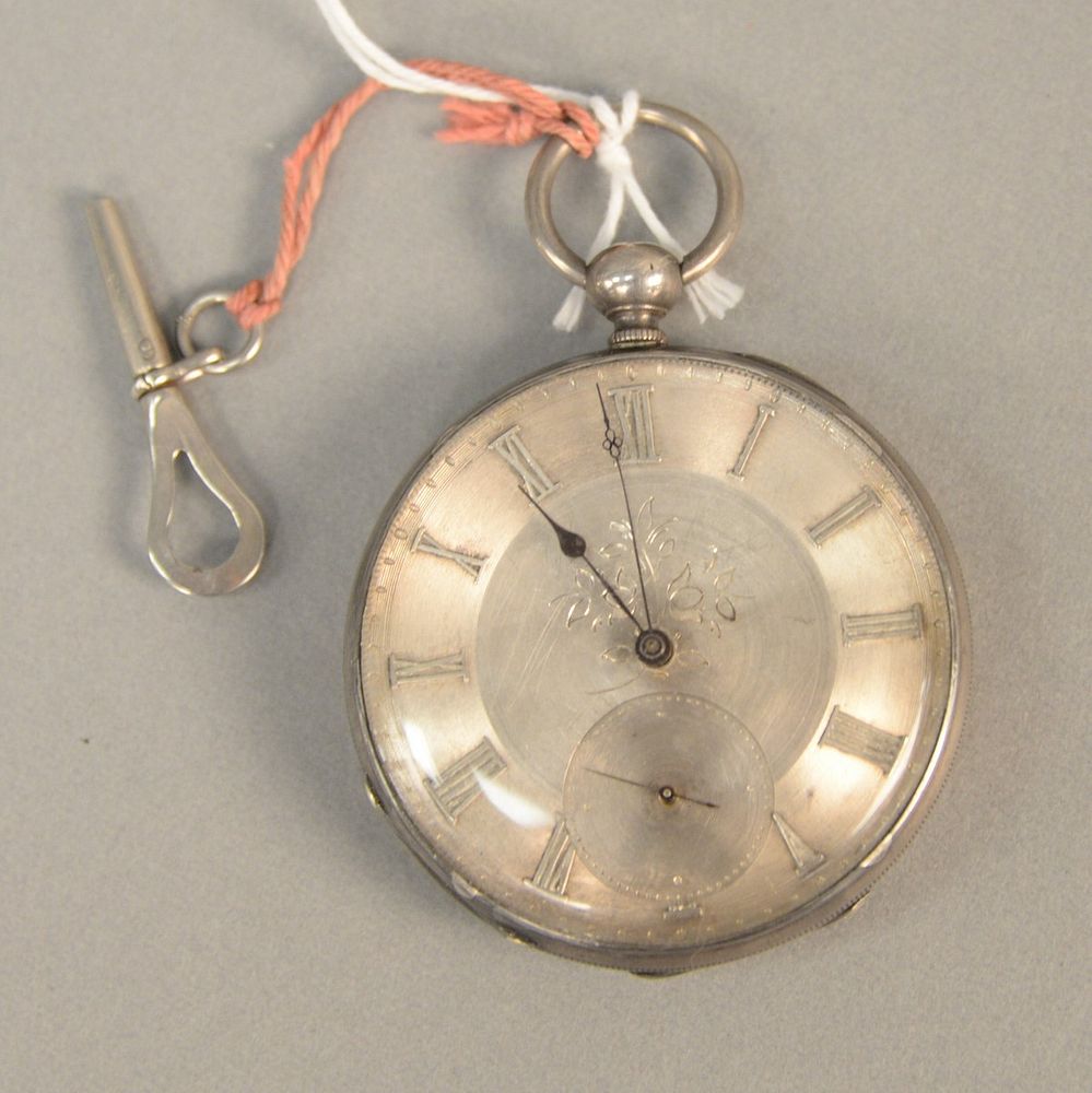 Appraisal: Silver Tobias key wind pocket watch Silver Tobias key wind