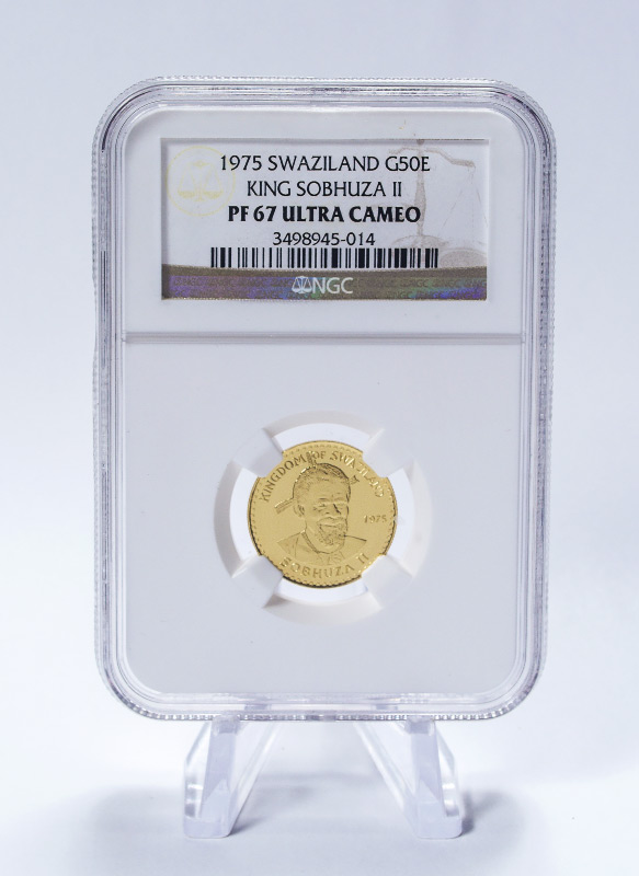 Appraisal: SWAZILAND GOLD EMALANGENI NGC PF Slabbed and graded by NGC