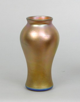 Appraisal: Attributed Tiffany Gold Aurene Vase Gold aurene glass with purple