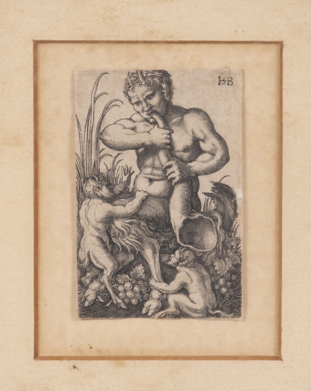 Appraisal: HANS SEBALD BEHAM GERMANY - Satyr Blowing a Horn miniature