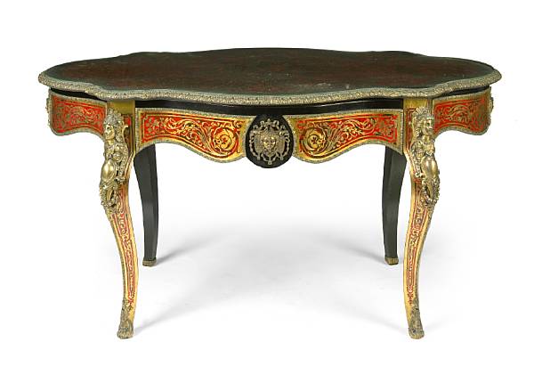 Appraisal: A Napoleon III gilt bronze mounted and Boulle decorated ebonized